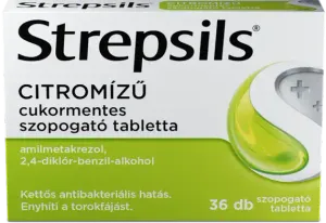 Strepsils citromízű cukormentes szopogató tabletta 36 db