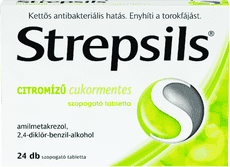 Strepsils citromízű cukormentes szopogató tabletta 24 db