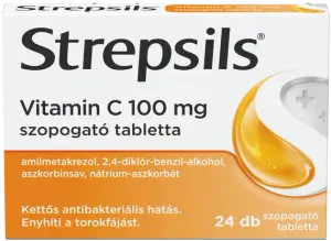 Strepsils Vitamin C 100 mg szopogató tabletta 24 db