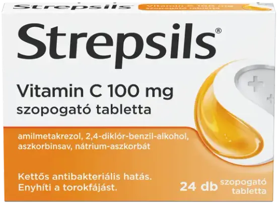 Strepsils Vitamin C 100 mg szopogató tabletta 24 db