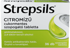 Strepsils citromízű cukormentes szopogató tabletta 36 db